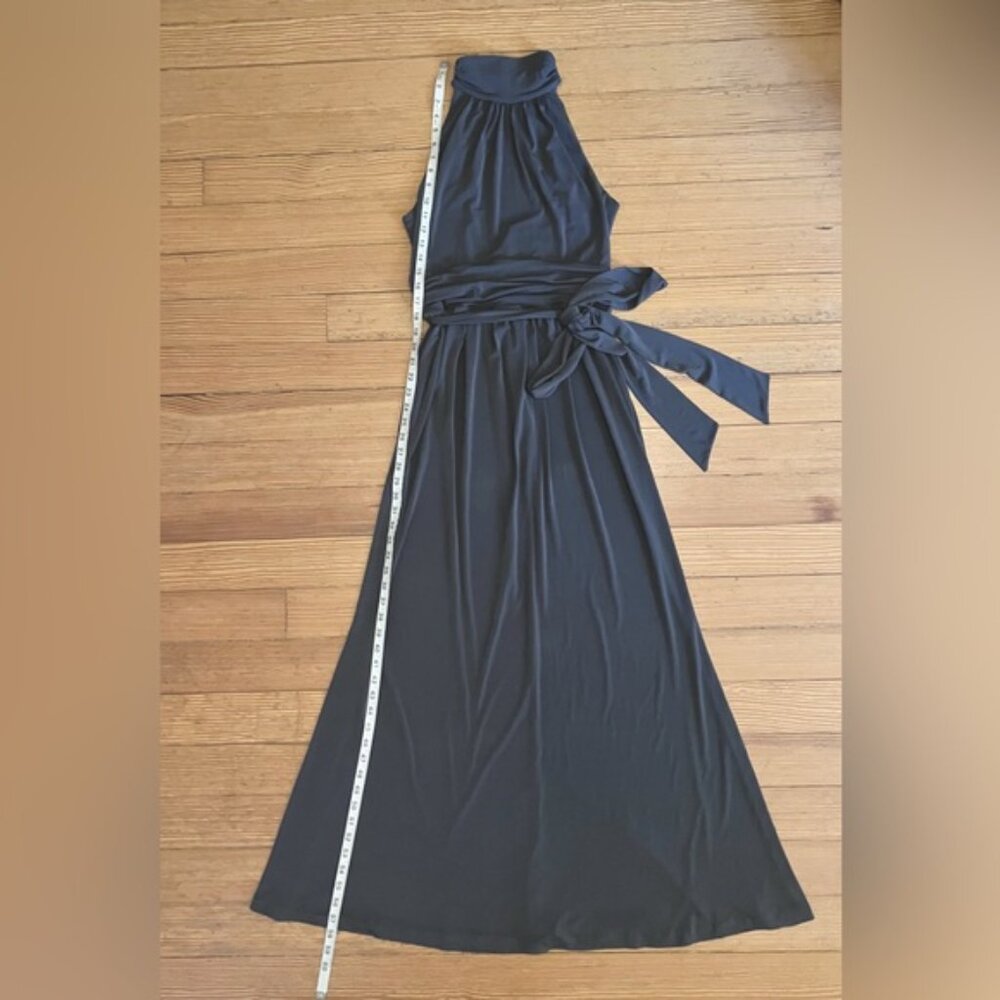 NWT Max & Cleo Keyhole back Halter Gown in Slate Grey Sz 6. - Picture 3 of 13